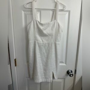 Abercrombie & Fitch White Tweed Mini Dress - Medium